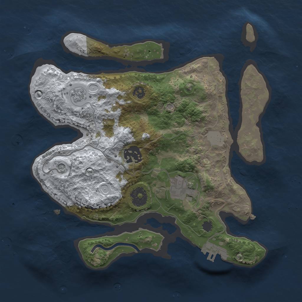 Rust Map: Procedural Map, Size: 2500, Seed: 137854, 10 Monuments