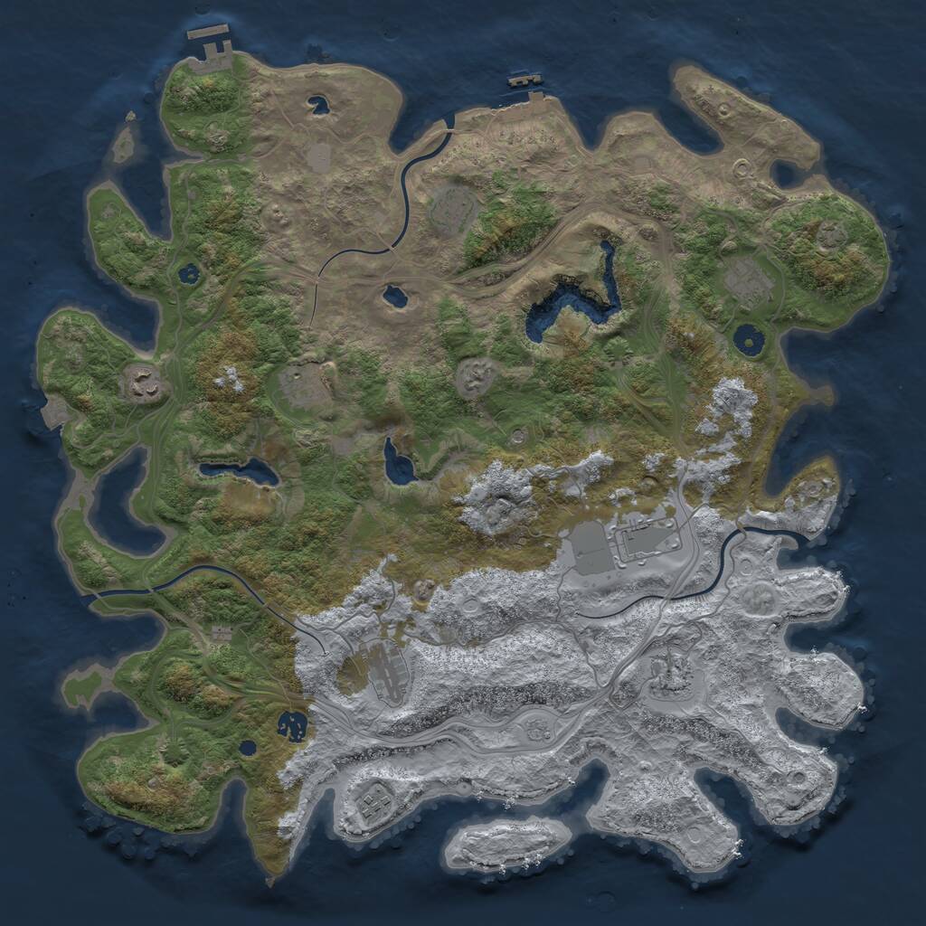 Rust Map: Procedural Map, Size: 4500, Seed: 611753290, 15 Monuments