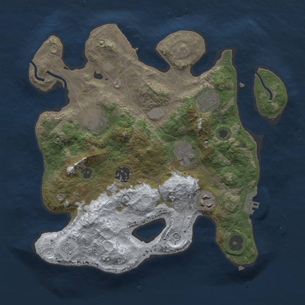 Rust Map: Procedural Map, Size: 3000, Seed: 1566769742, 14 Monuments