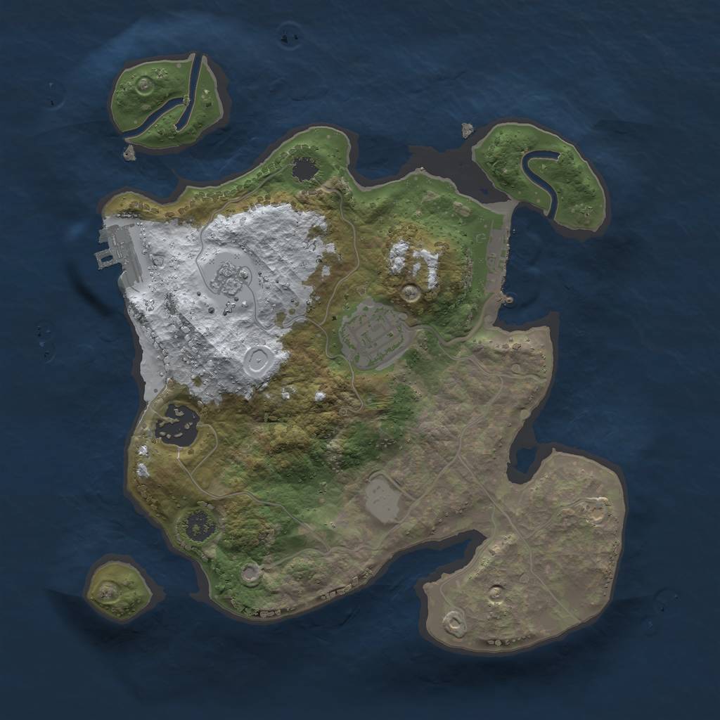 Rust Map: Procedural Map, Size: 2500, Seed: 40596739, 10 Monuments