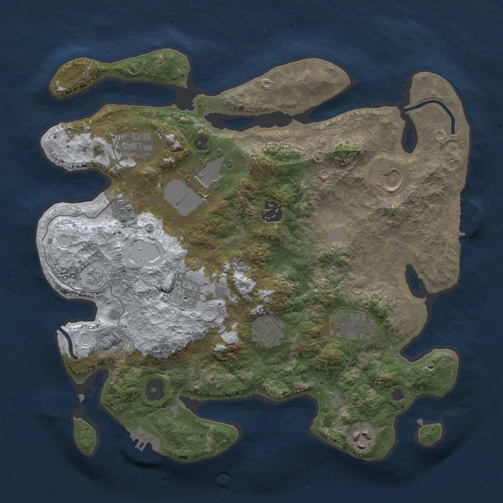 Rust Map: Procedural Map, Size: 3500, Seed: 250622, 18 Monuments