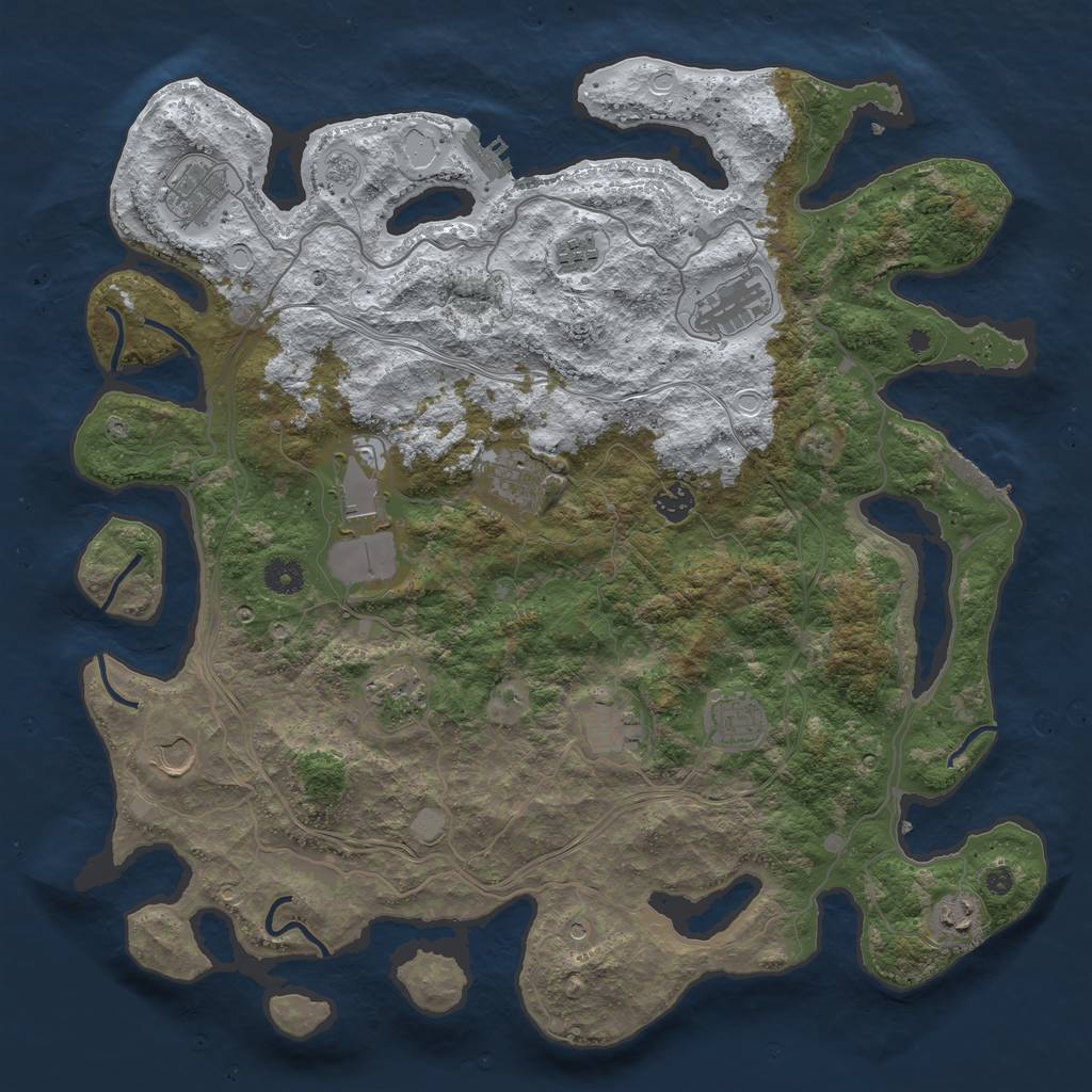 Rust Map: Procedural Map, Size: 4250, Seed: 1212819918, 20 Monuments