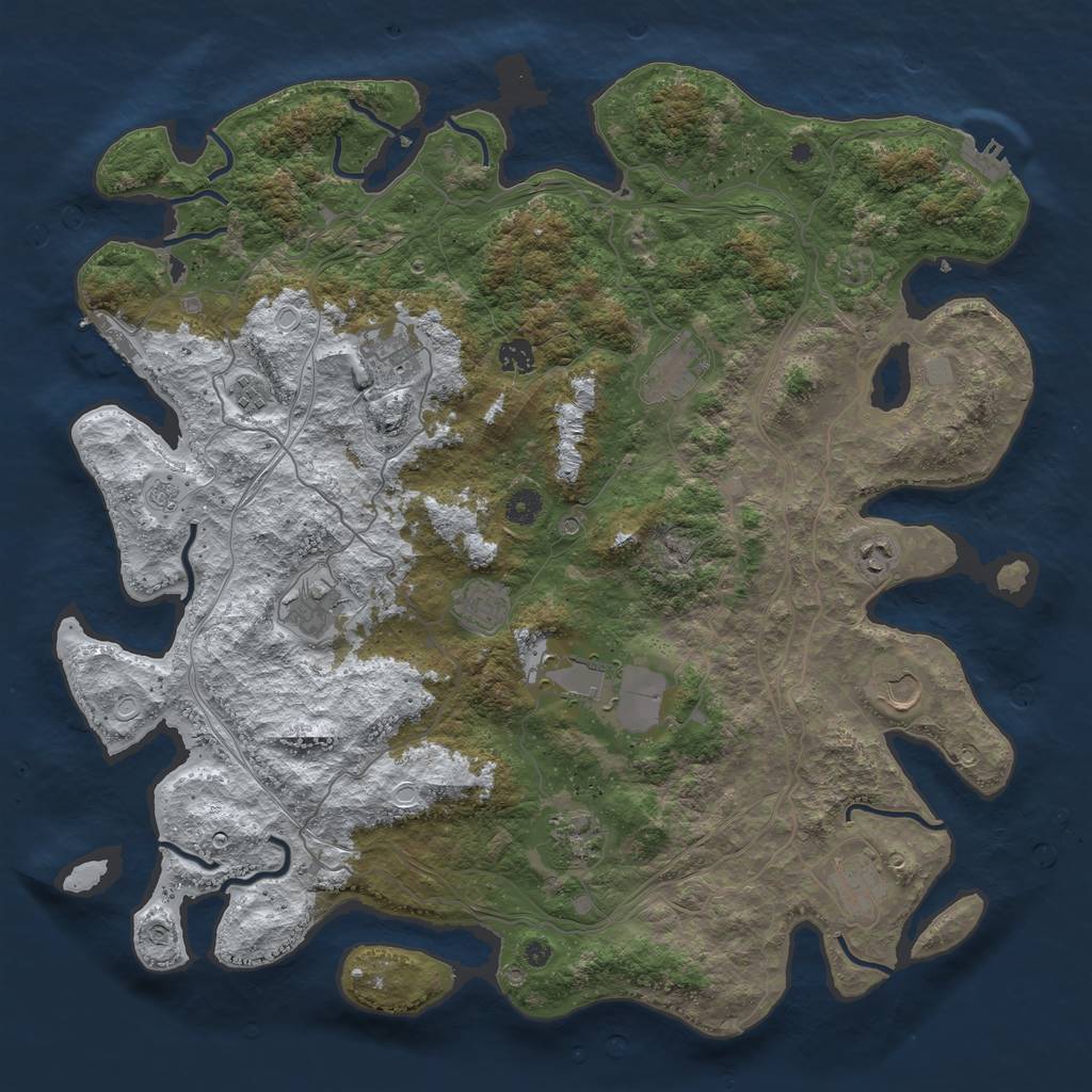 Rust Map: Procedural Map, Size: 4500, Seed: 109310384, 20 Monuments