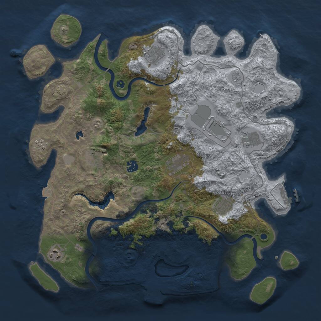 Rust Map: Procedural Map, Size: 4000, Seed: 517748192, 15 Monuments
