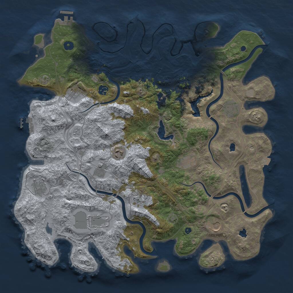 Rust Map: Procedural Map, Size: 4500, Seed: 1770113811, 17 Monuments