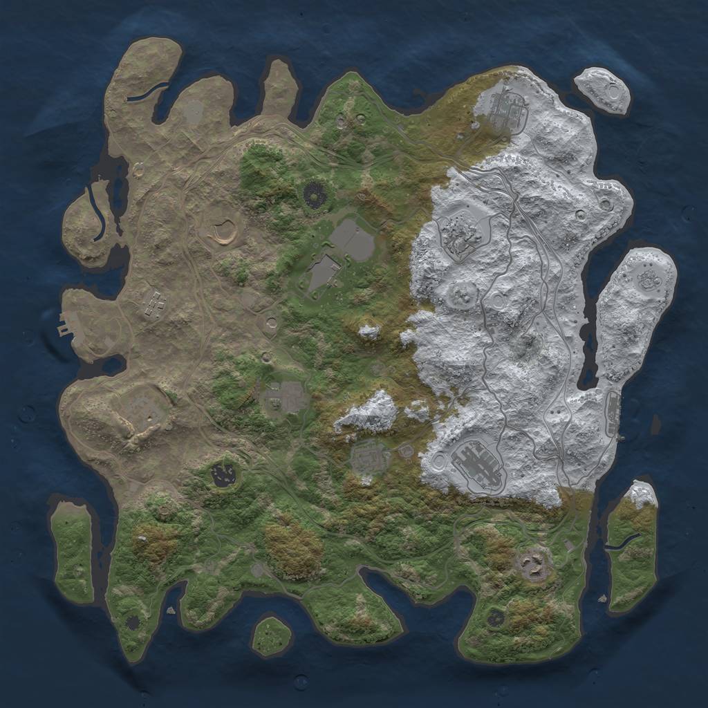 Rust Map: Procedural Map, Size: 4250, Seed: 987456321, 20 Monuments