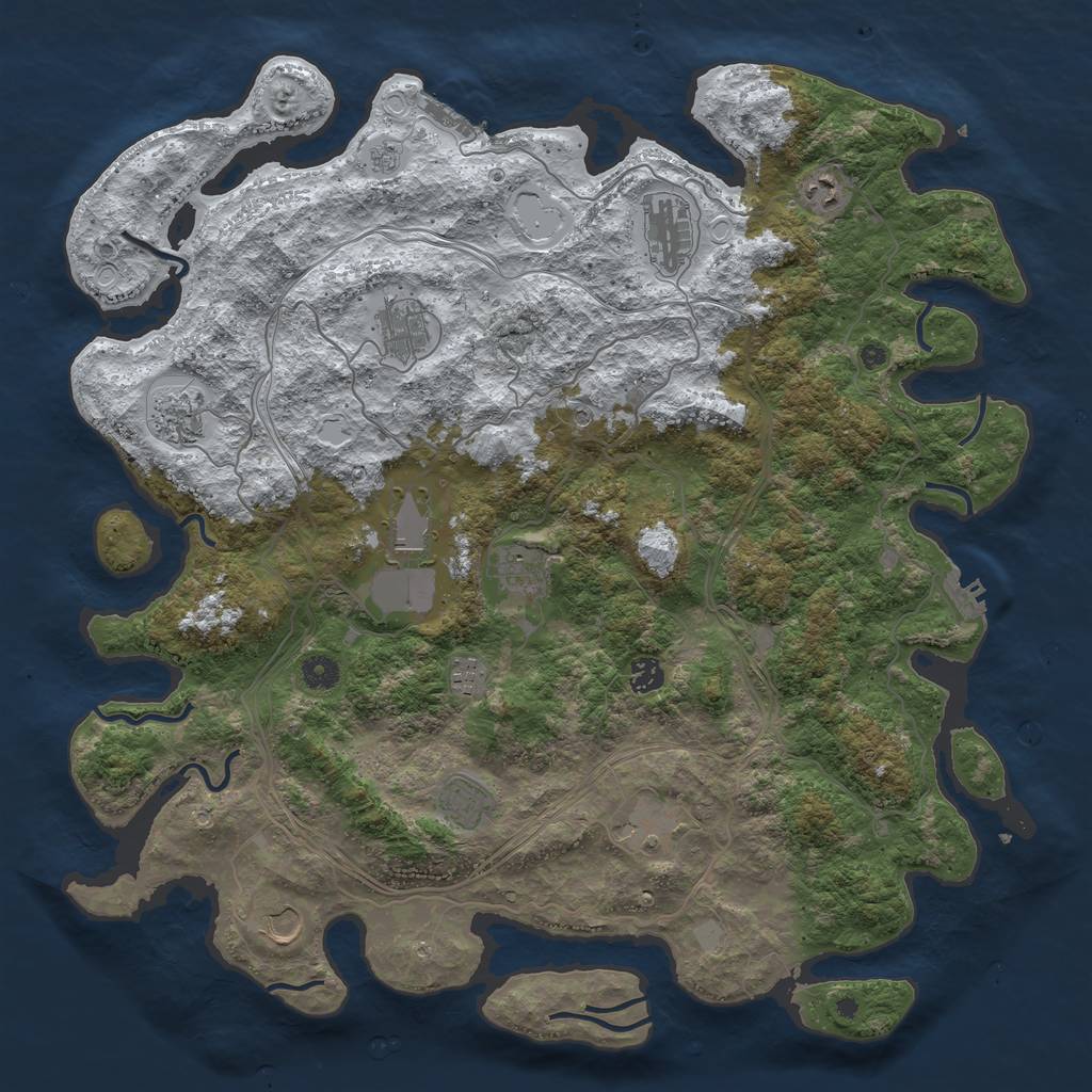 Rust Map: Procedural Map, Size: 4500, Seed: 2000107763, 20 Monuments
