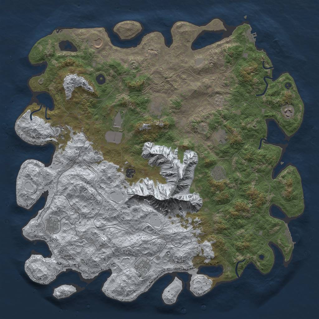 Rust Map: Procedural Map, Size: 5000, Seed: 60, 20 Monuments