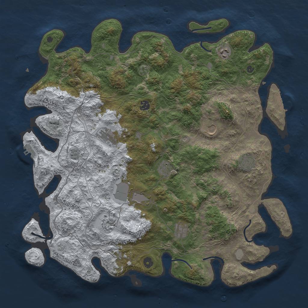 Rust Map: Procedural Map, Size: 4500, Seed: 10058, 19 Monuments