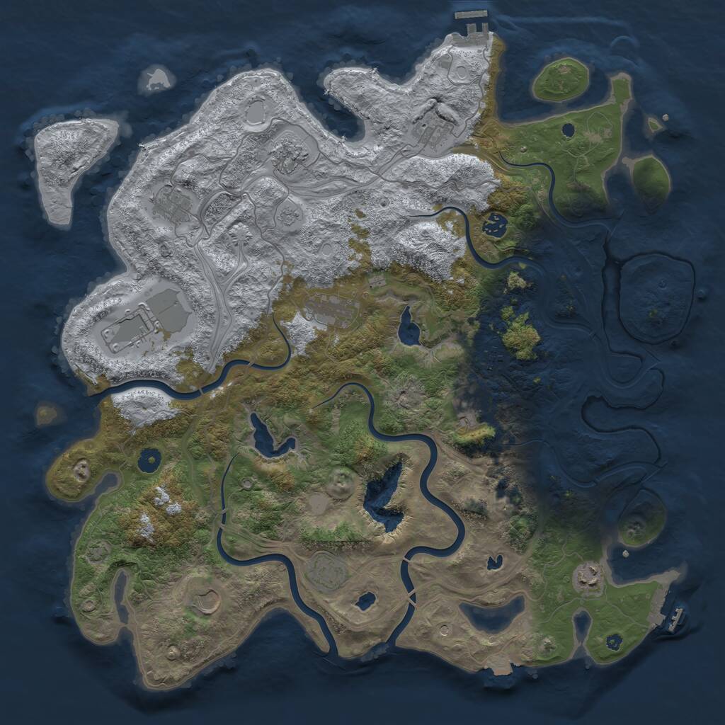 Rust Map: Procedural Map, Size: 4500, Seed: 1629290520, 17 Monuments