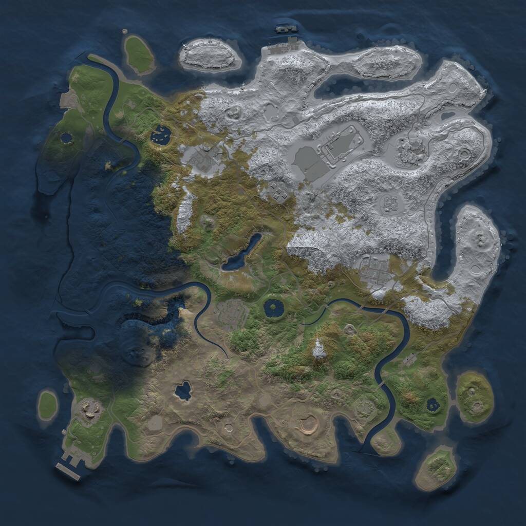Rust Map: Procedural Map, Size: 4000, Seed: 1350266171, 15 Monuments