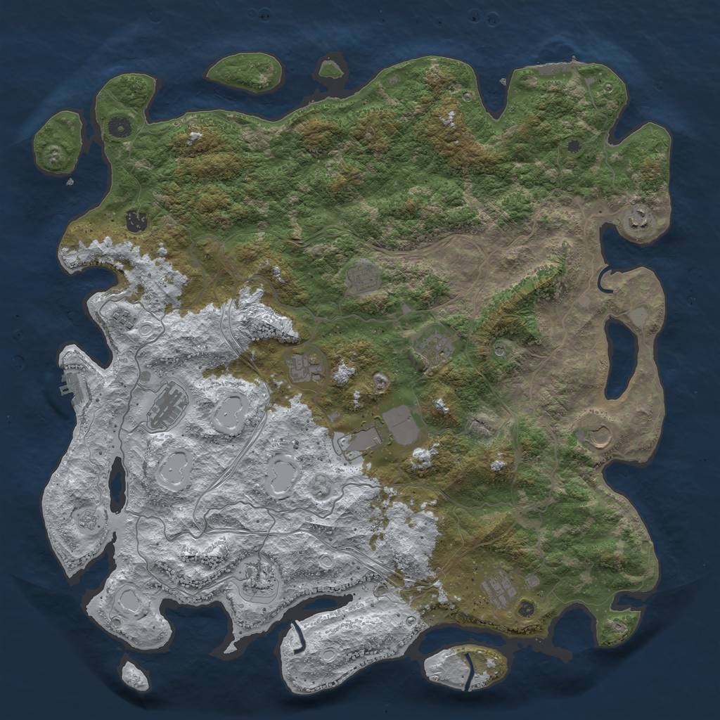 Rust Map: Procedural Map, Size: 4800, Seed: 717380762, 20 Monuments
