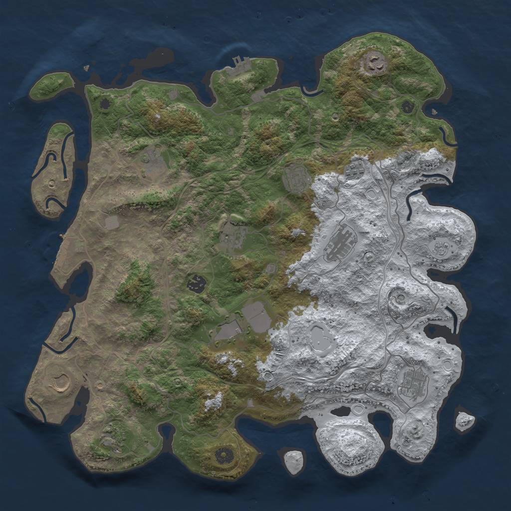 Rust Map: Procedural Map, Size: 4250, Seed: 1497829874, 20 Monuments