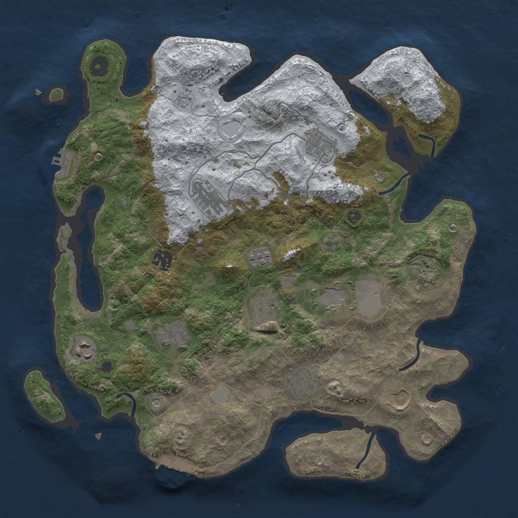 Rust Map: Procedural Map, Size: 3850, Seed: 479763213, 20 Monuments