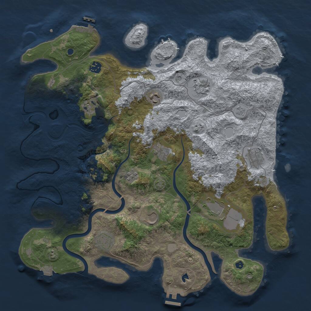 Rust Map: Procedural Map, Size: 4000, Seed: 632874686, 16 Monuments