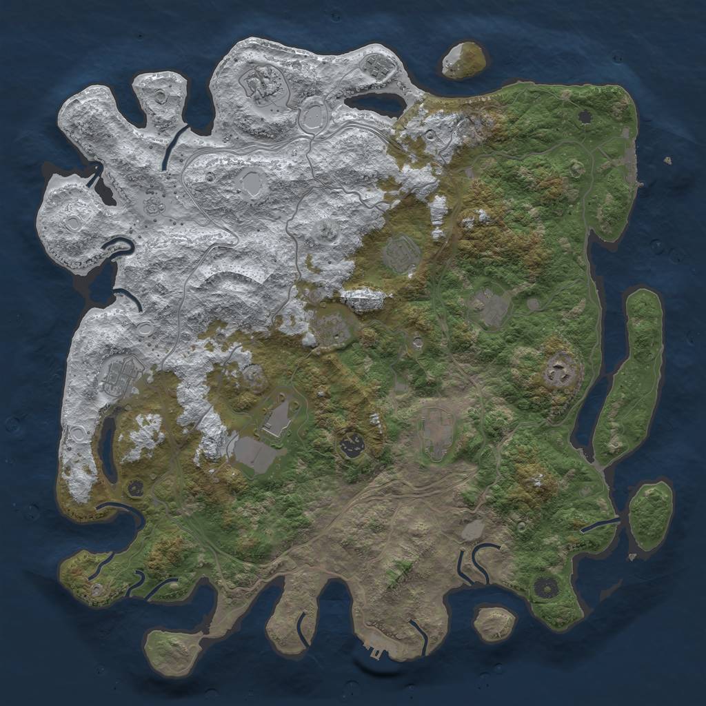 Rust Map: Procedural Map, Size: 4500, Seed: 260691, 19 Monuments