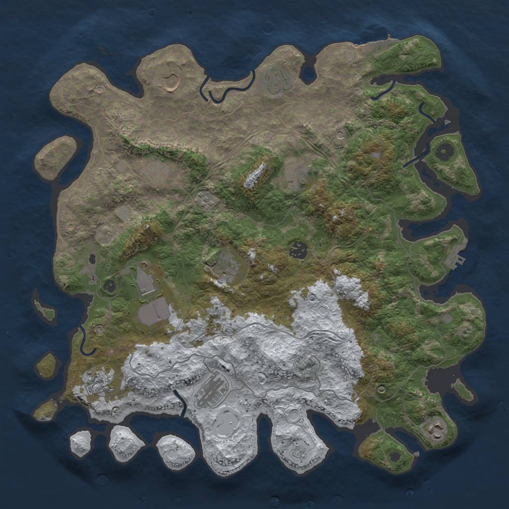 Rust Map: Procedural Map, Size: 4250, Seed: 1903092147, 20 Monuments