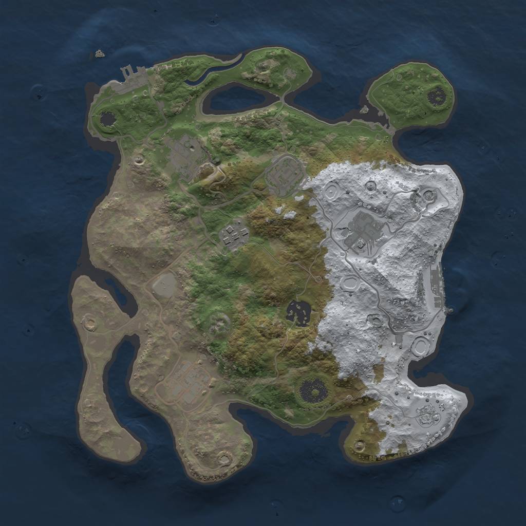 Rust Map: Procedural Map, Size: 3000, Seed: 468949899, 15 Monuments