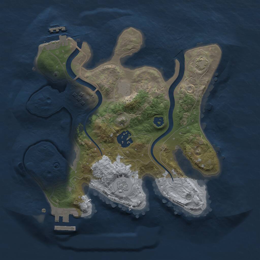 Rust Map: Procedural Map, Size: 2500, Seed: 50505, 7 Monuments