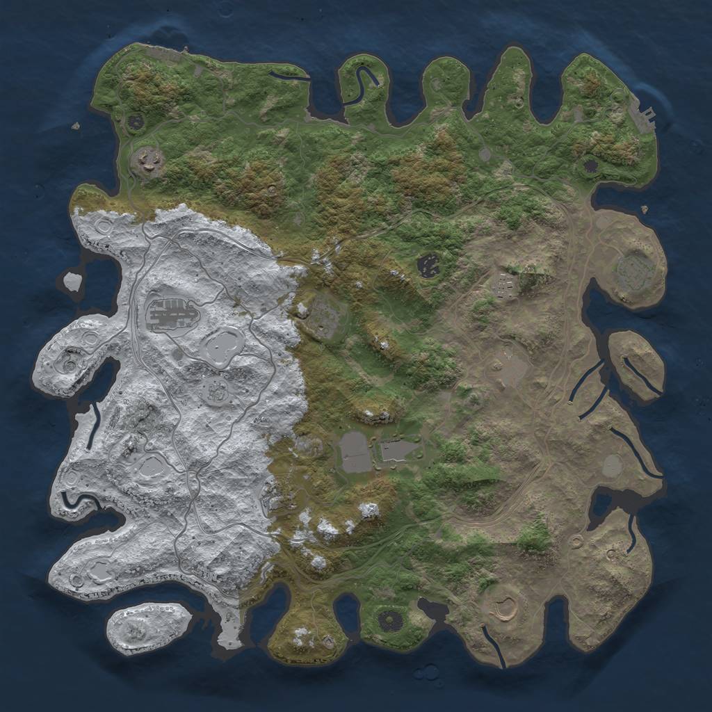 Rust Map: Procedural Map, Size: 4500, Seed: 19901976, 19 Monuments