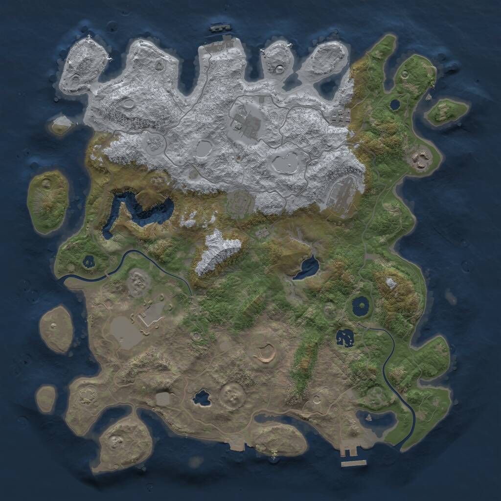 Rust Map: Procedural Map, Size: 4000, Seed: 891844348, 14 Monuments