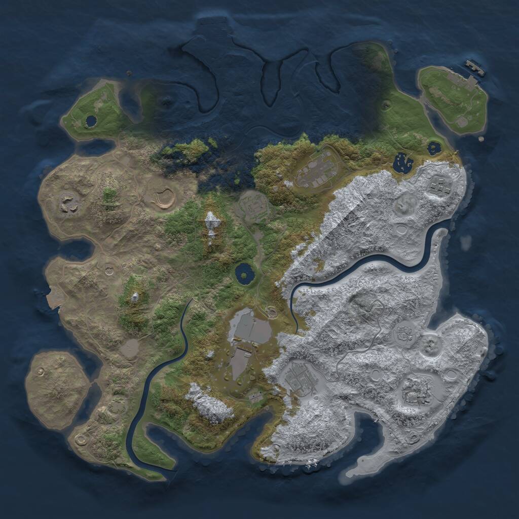 Rust Map: Procedural Map, Size: 3850, Seed: 515797366, 15 Monuments