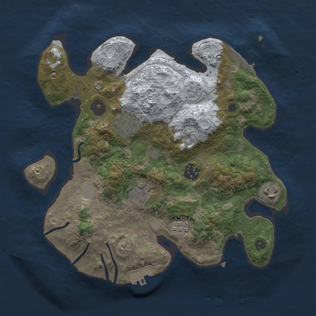 Rust Map: Procedural Map, Size: 3000, Seed: 485, 13 Monuments