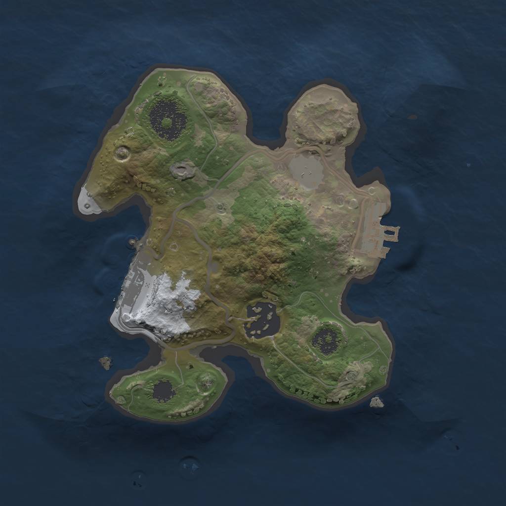 Rust Map: Procedural Map, Size: 2000, Seed: 51, 8 Monuments