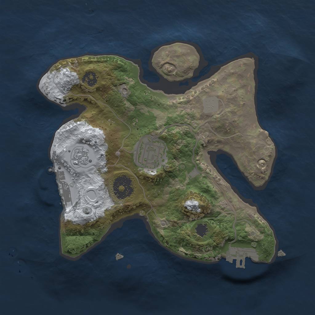 Rust Map: Procedural Map, Size: 2150, Seed: 123456, 9 Monuments