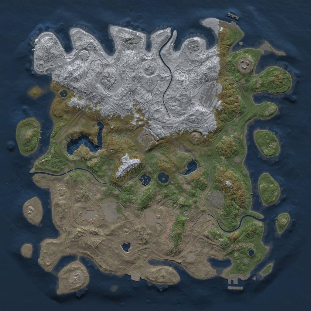 Rust Map: Procedural Map, Size: 4250, Seed: 891844348, 15 Monuments