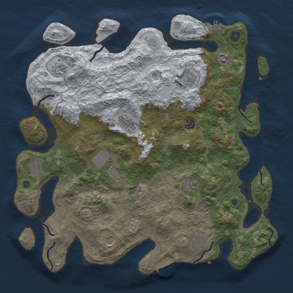 Rust Map: Procedural Map, Size: 4250, Seed: 1362326670, 20 Monuments