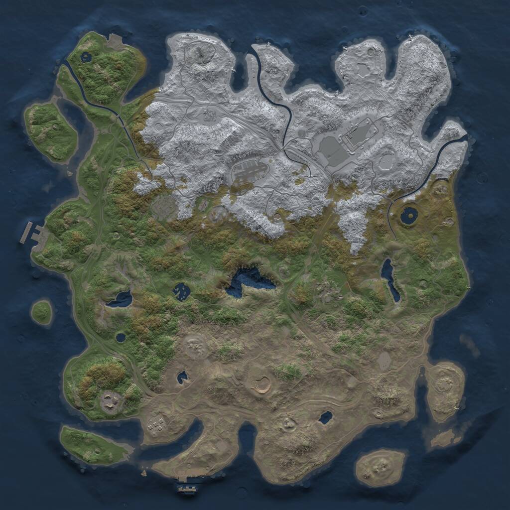 Rust Map: Procedural Map, Size: 4500, Seed: 22023090, 14 Monuments
