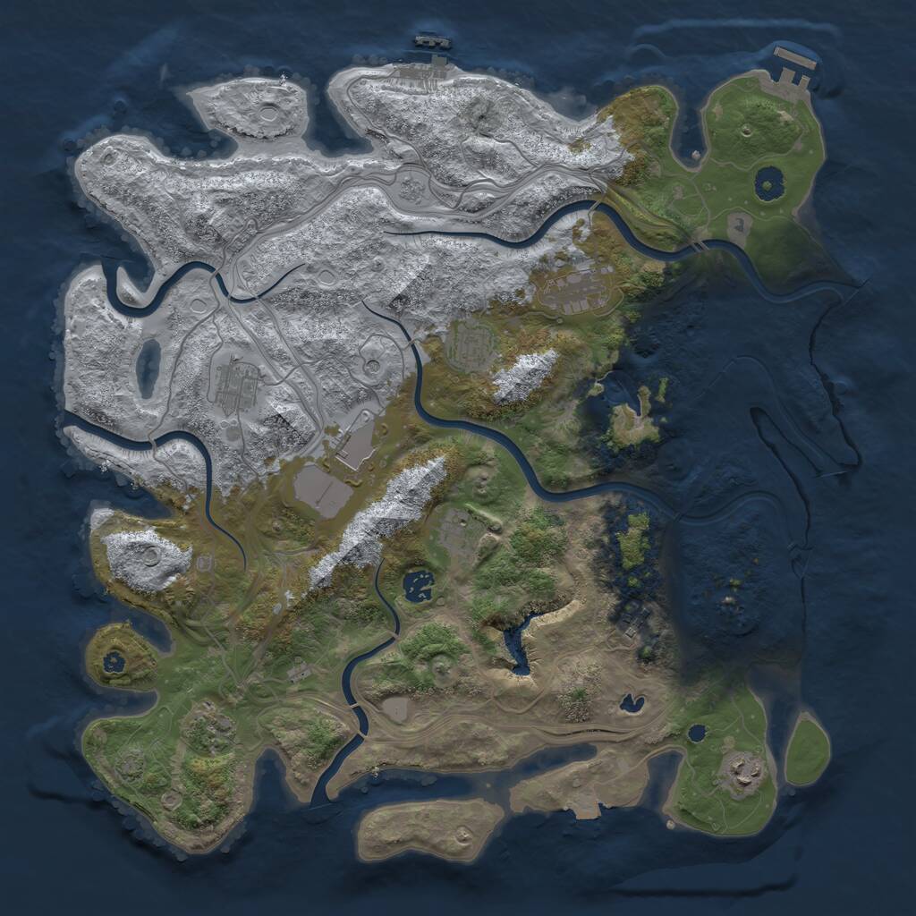 Rust Map: Procedural Map, Size: 4250, Seed: 2109139839, 15 Monuments
