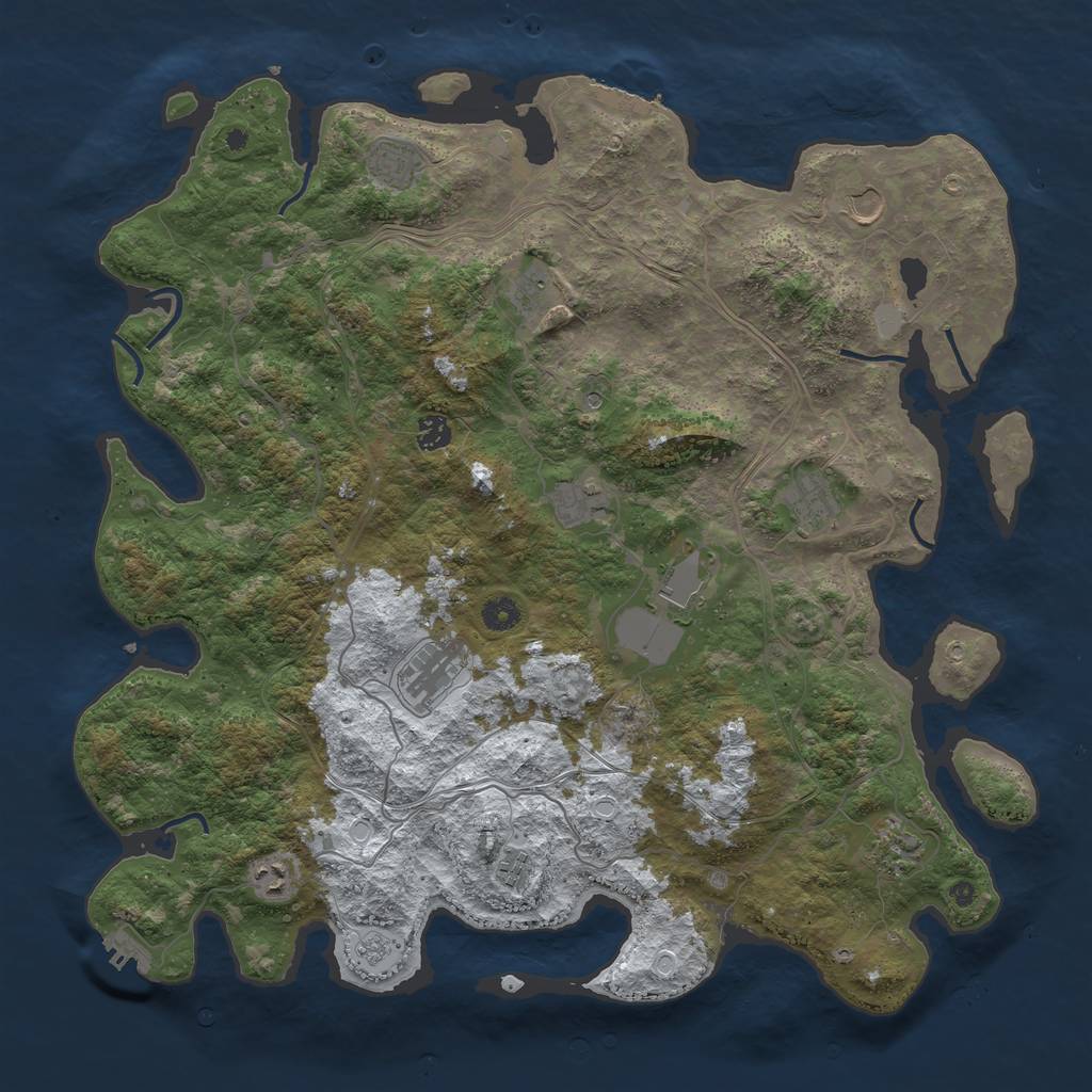 Rust Map: Procedural Map, Size: 4500, Seed: 2015804691, 20 Monuments