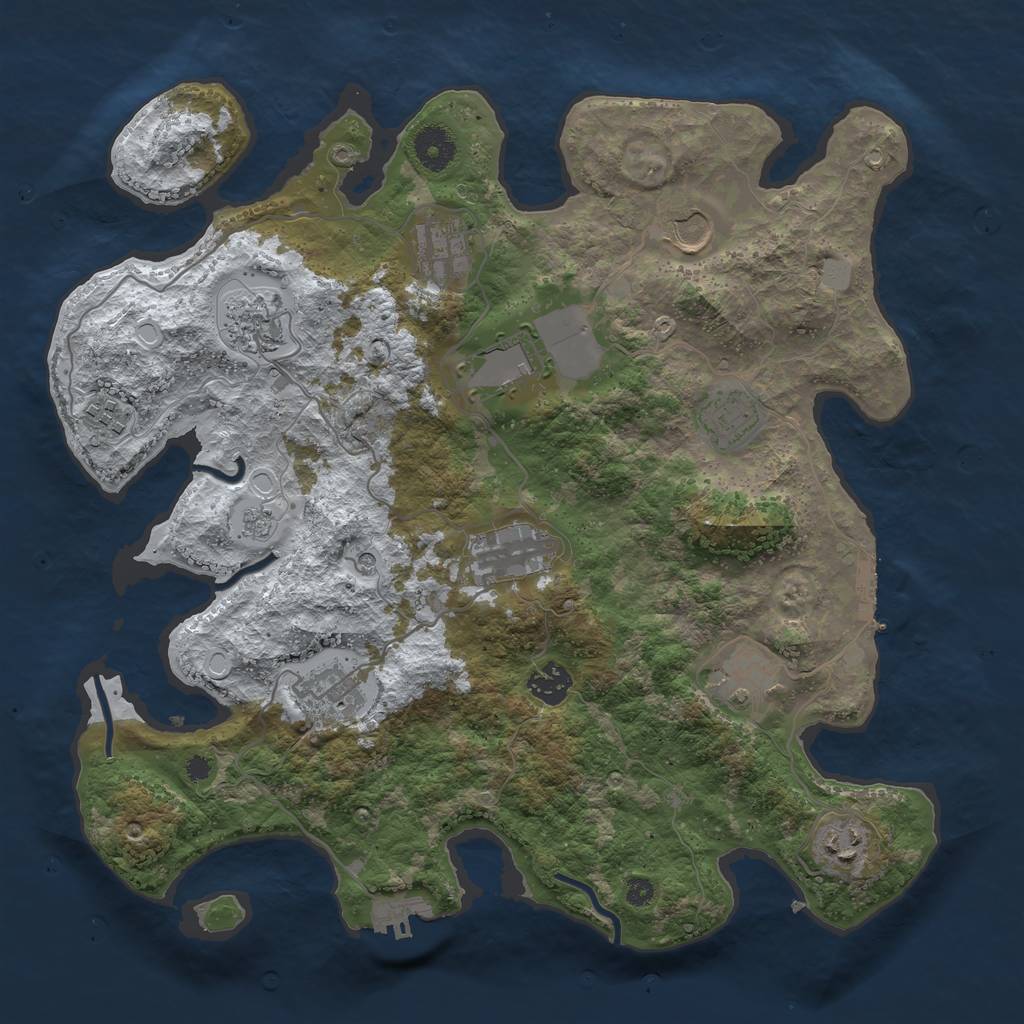 Rust Map: Procedural Map, Size: 3700, Seed: 10495, 20 Monuments