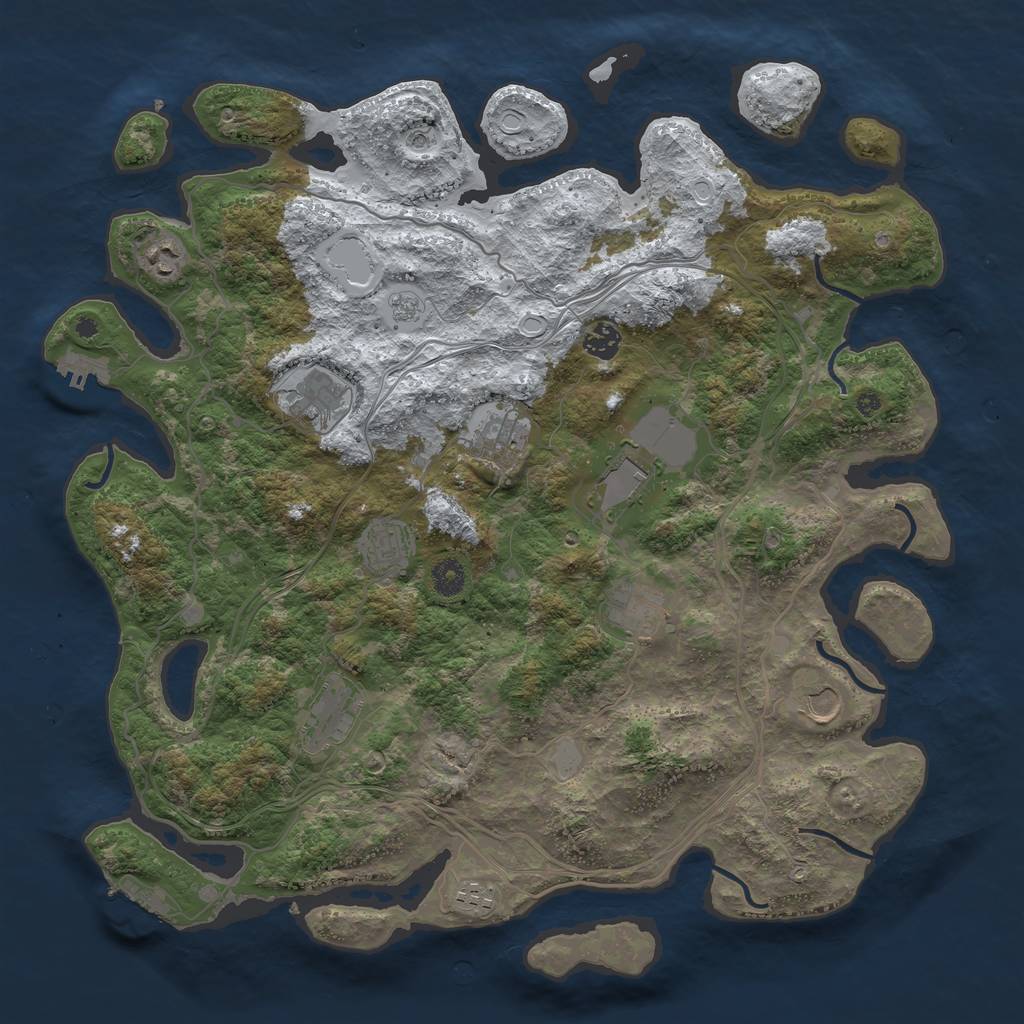 Rust Map: Procedural Map, Size: 4250, Seed: 928306725, 19 Monuments