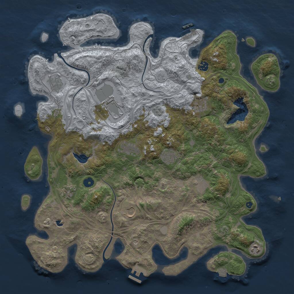 Rust Map: Procedural Map, Size: 4400, Seed: 88888882, 17 Monuments
