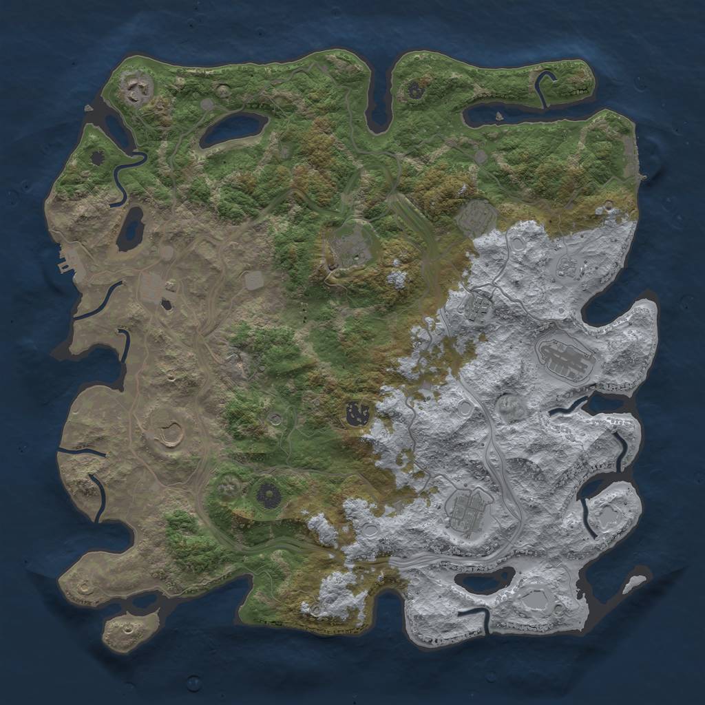 Rust Map: Procedural Map, Size: 4250, Seed: 1584768260, 18 Monuments