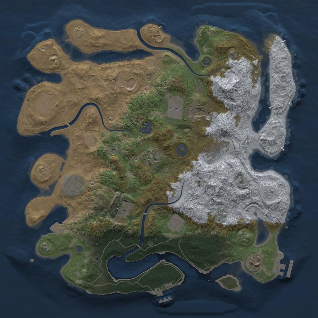 Rust Map: Procedural Map, Size: 3700, Seed: 1541132353, 16 Monuments