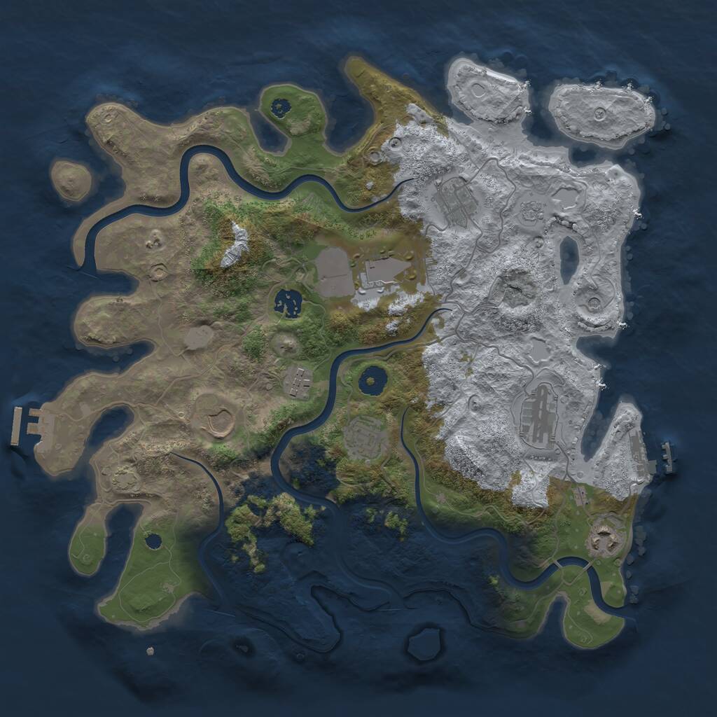 Rust Map: Procedural Map, Size: 3750, Seed: 255, 14 Monuments