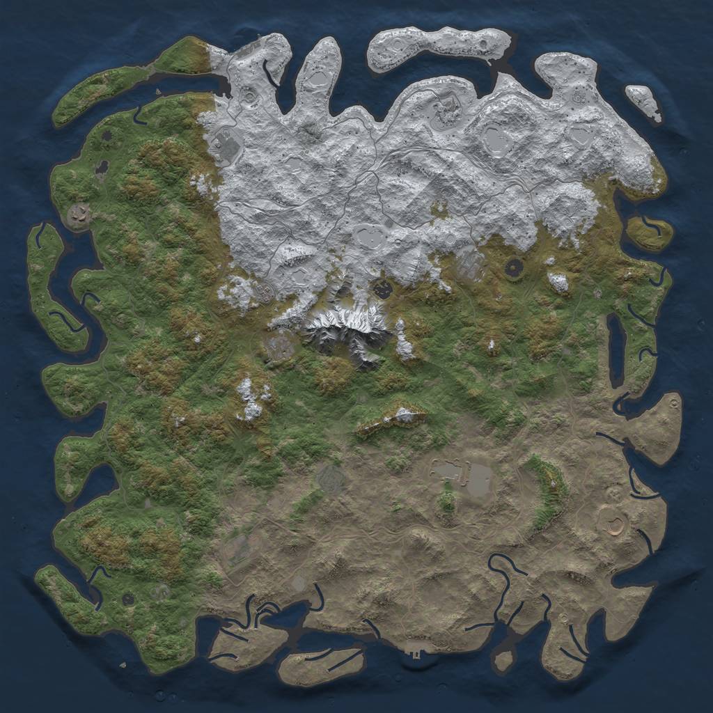 Rust Map: Procedural Map, Size: 6000, Seed: 467458, 20 Monuments
