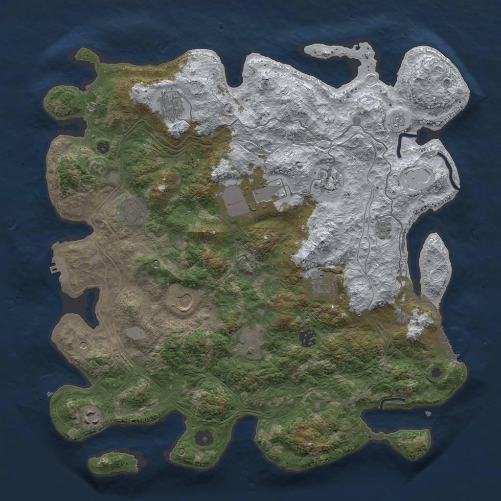 Rust Map: Procedural Map, Size: 4250, Seed: 1457406791, 19 Monuments
