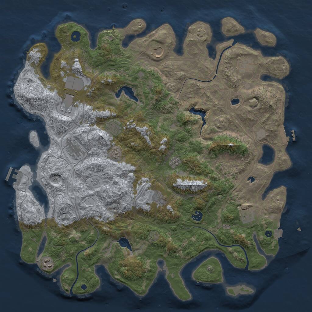 Rust Map: Procedural Map, Size: 4500, Seed: 17041986, 16 Monuments