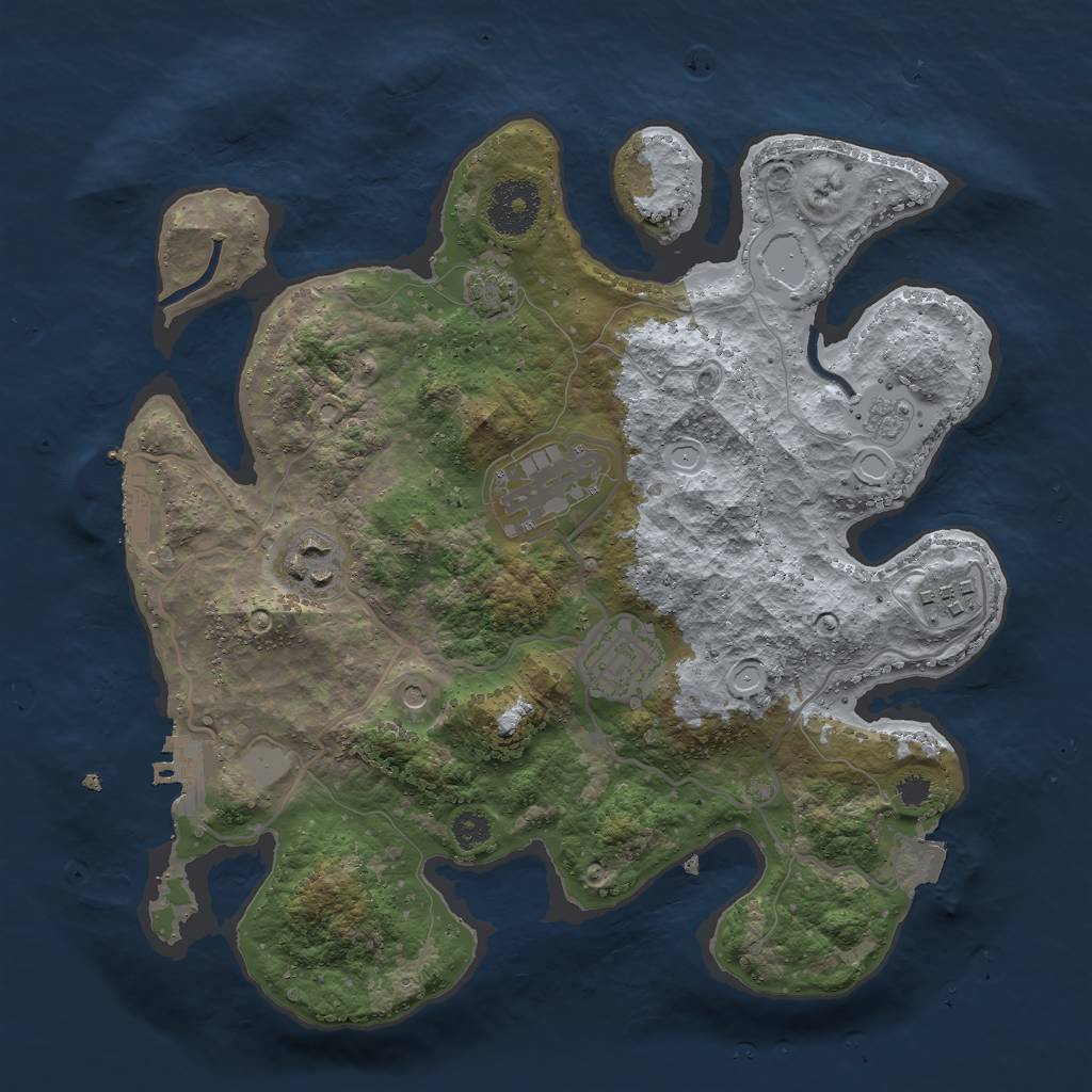 Rust Map: Procedural Map, Size: 3000, Seed: 429941358, 12 Monuments
