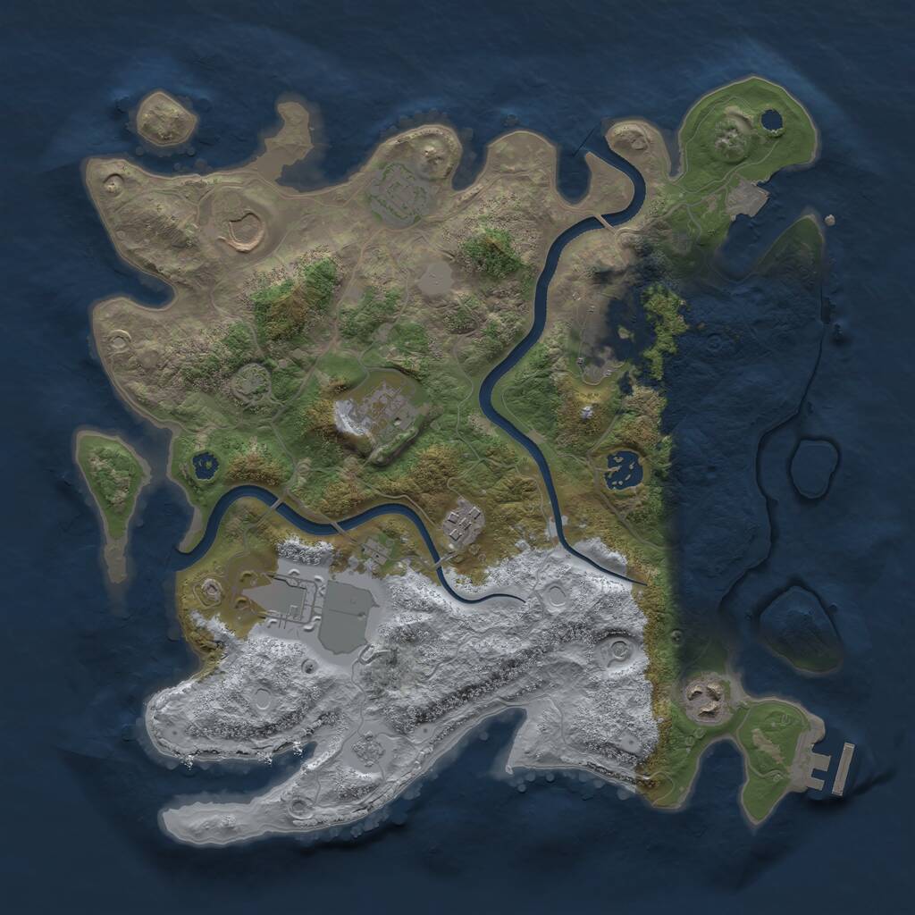Rust Map: Procedural Map, Size: 3500, Seed: 1828229048, 13 Monuments
