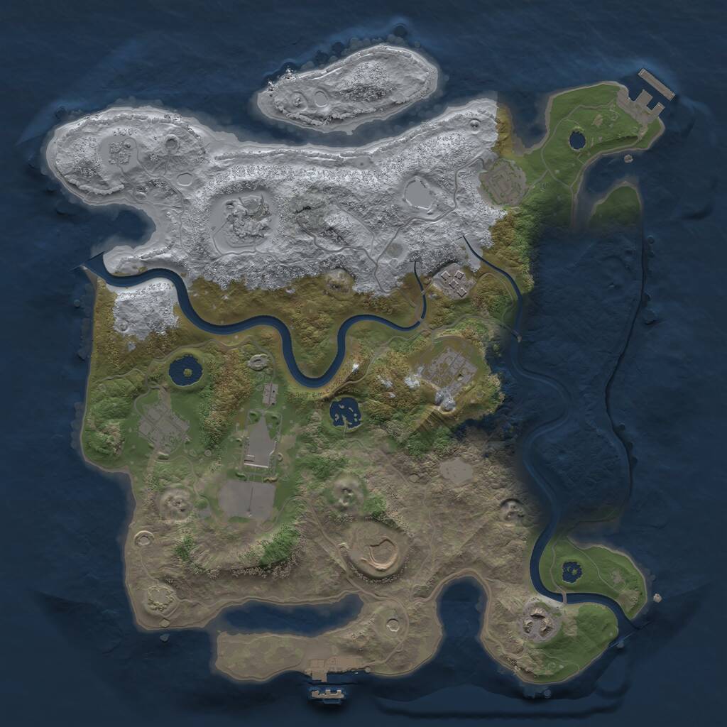 Rust Map: Procedural Map, Size: 3500, Seed: 251395185, 15 Monuments