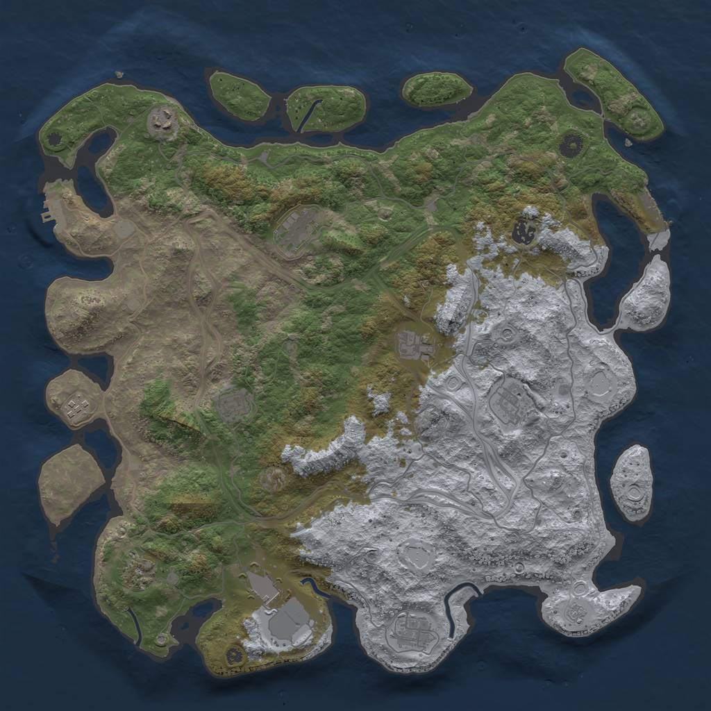 Rust Map: Procedural Map, Size: 4500, Seed: 67850, 19 Monuments
