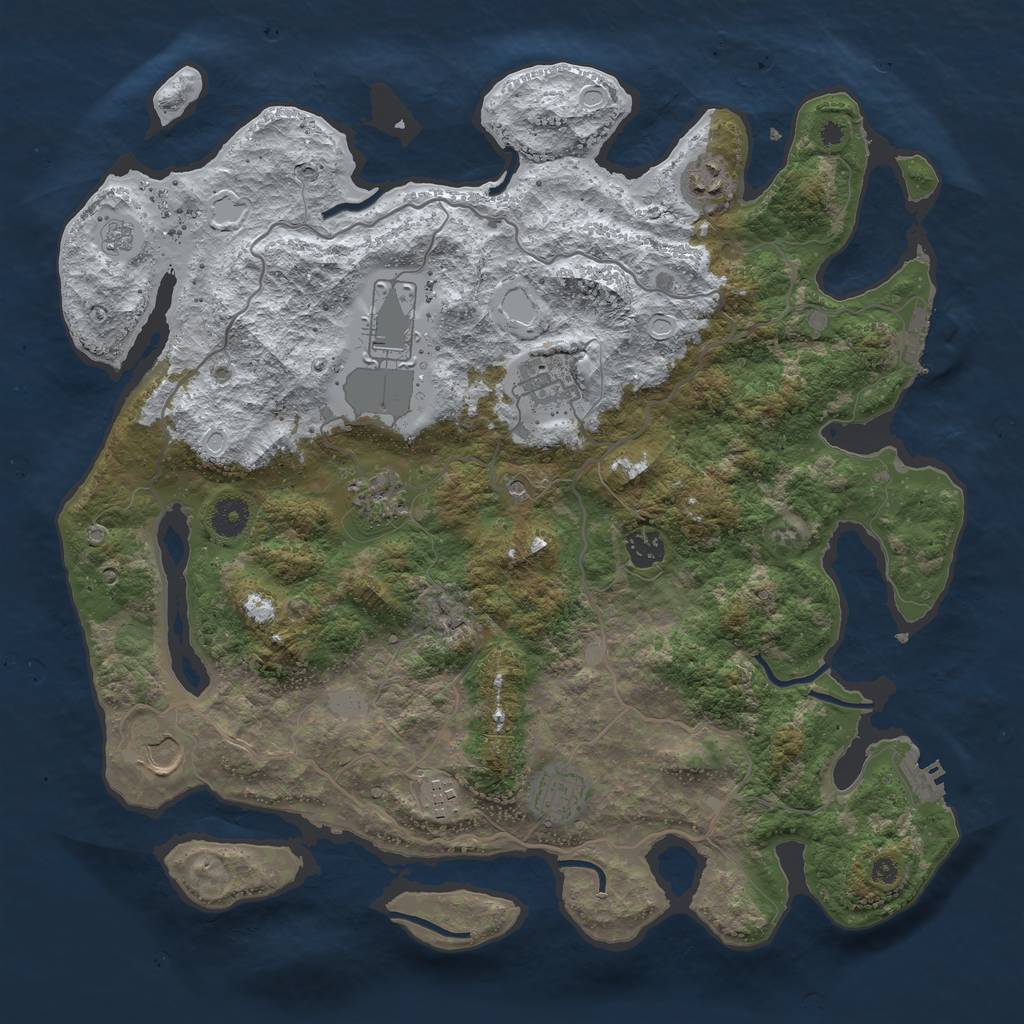 Rust Map: Procedural Map, Size: 4000, Seed: 960353131, 17 Monuments