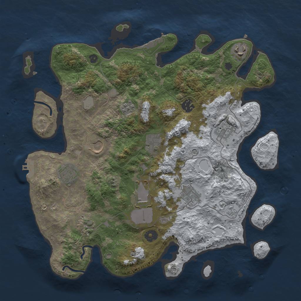 Rust Map: Procedural Map, Size: 3600, Seed: 482283, 19 Monuments