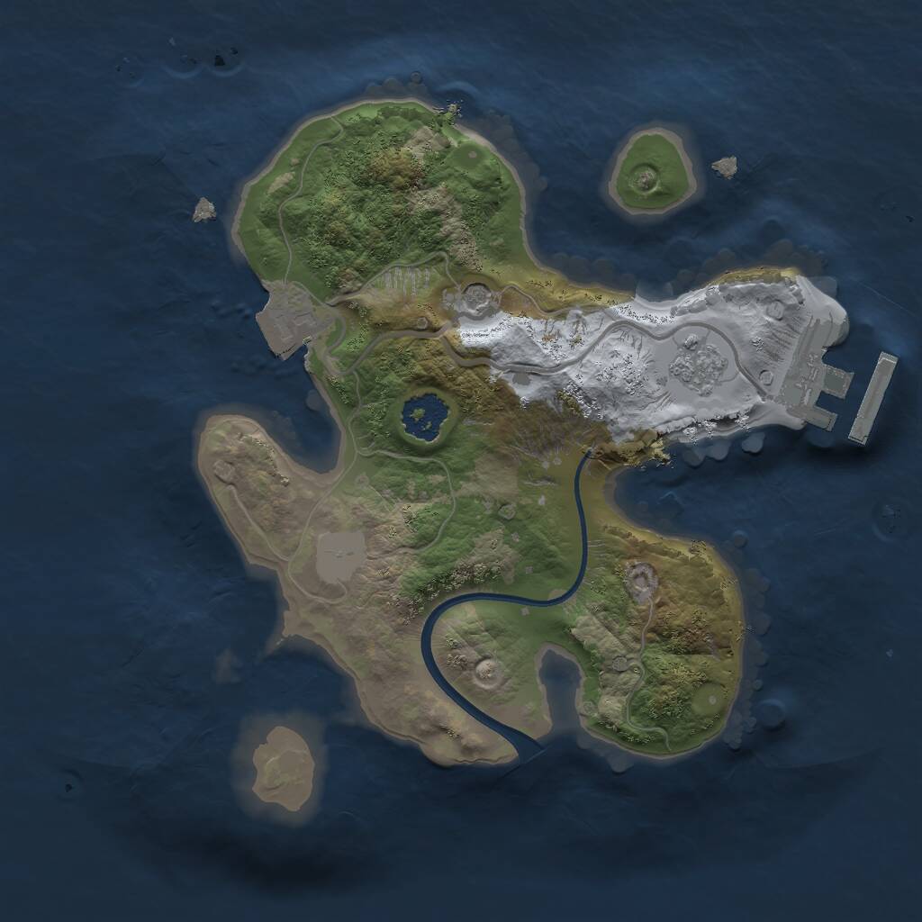 Rust Map: Procedural Map, Size: 2000, Seed: 968824965, 4 Monuments